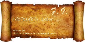 Fábián Ixion névjegykártya